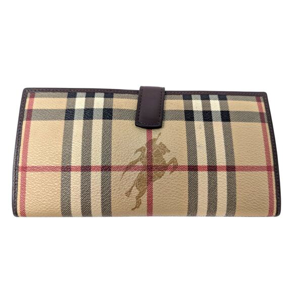 Authentic Burberry Haymarket Check Bifold Wallet w/ Gold Buckle - Picture 7 of 7